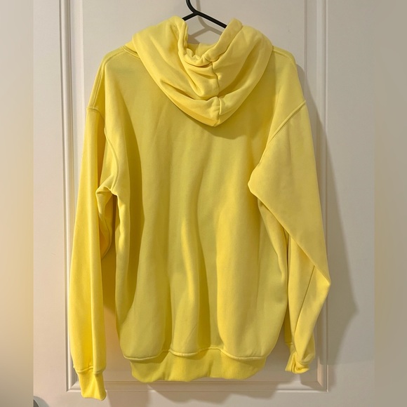 BRAND NEW super cute yellow HAPPY hoodie NWOT - Picture 2 of 2